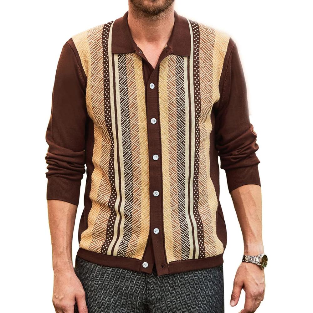 imagePJ PAUL JONES mens ClassicBrownlong Sleeve