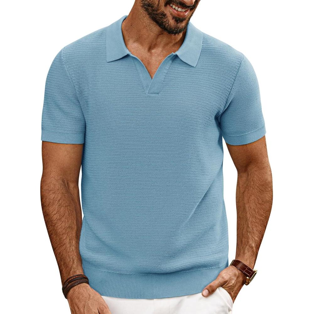 imagePJ PAUL JONES mens ClassicLight Bluetextured
