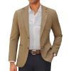 imagePJ PAUL JONES Mens Blazer Casual Two Button Sport Coats Notched Lapel Solid Suit JacketsBrown