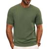 imagePJ PAUL JONES Mens TShirts Crewneck Short Sleeve Tee Textured Knit Pullover TopsGreen