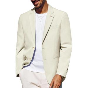 PJ PAUL JONES Mens Blazer Casual Linen Sport Coat Two Button Lightweight Suit Blazer Jackets(Apricot)