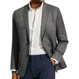 PJ PAUL JONES Mens Blazer Casual Sport Coats Regular Fit Two Button Suit Jacket Lightweight Sports Jacket(Dark Gray)