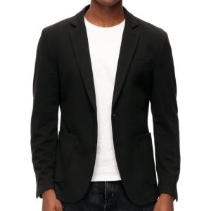PJ PAUL JONES Men’s Casual Knit Blazer Suit Jackets Two Button Lightweight Unlined Sport Coat(Black)