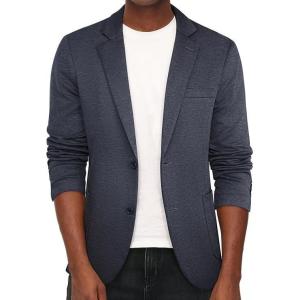 PJ PAUL JONES Men’s Casual Knit Blazer Suit Jackets Two Button Lightweight Unlined Sport Coat(Dark Blue-lightweight)