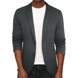 PJ PAUL JONES Men’s Casual Knit Blazer Suit Jackets Two Button Lightweight Unlined Sport Coat(Dark Gray-lightweight)