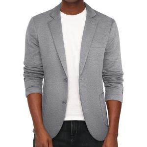 PJ PAUL JONES Men’s Casual Knit Blazer Suit Jackets Two Button Lightweight Unlined Sport Coat(Light Gray-lightweight)