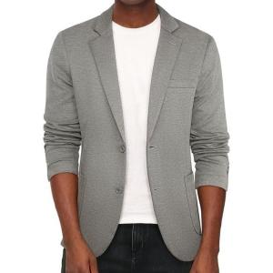 PJ PAUL JONES Men’s Casual Knit Blazer Suit Jackets Two Button Lightweight Unlined Sport Coat(Light Grey-lightweight)