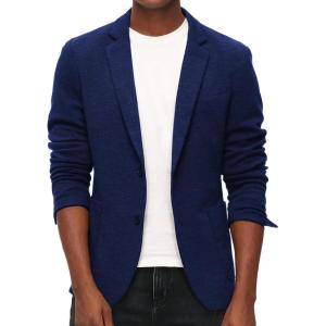 PJ PAUL JONES Men’s Casual Knit Blazer Suit Jackets Two Button Lightweight Unlined Sport Coat(Royal Blue)