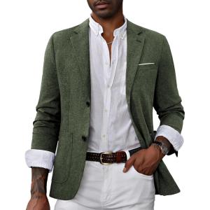 PJ PAUL JONES Mens Casual Sport Coat Blazer Two Buttons Lightweight Business Jackets(Olive Green)