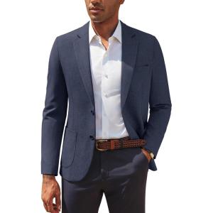 PJ PAUL JONES Mens Casual Sport Coats Two Button Slim Fit Blazer Lightweight Pattern Lined Notch Lapel Suit Jacket(Blue)