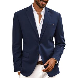 PJ PAUL JONES Mens Casual Sport Coats Two Buttons Lightweight Business Sport Blazer(Blue-a)