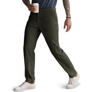 PJ PAUL JONES Mens Golf Pants Stretch Work Dress Pant Casual Classic Fit Lightweight Slacks Trousers with 5 Pockets(Army Green Basic)