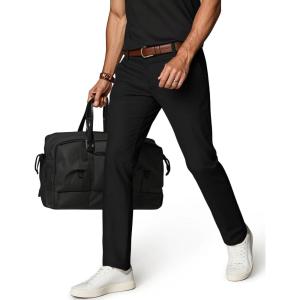 PJ PAUL JONES Mens Golf Pants Stretch Work Dress Pant Casual Classic Fit Lightweight Slacks Trousers with 5 Pockets(Black)