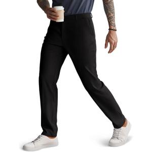 PJ PAUL JONES Mens Golf Pants Stretch Work Dress Pant Casual Classic Fit Lightweight Slacks Trousers with 5 Pockets(Black Basic)