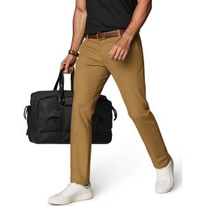 PJ PAUL JONES Mens Golf Pants Stretch Work Dress Pant Casual Classic Fit Lightweight Slacks Trousers with 5 Pockets(Coffee)