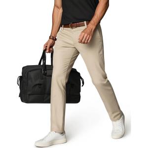 PJ PAUL JONES Mens Golf Pants Stretch Work Dress Pant Casual Classic Fit Lightweight Slacks Trousers with 5 Pockets(Khaki)