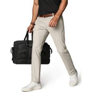 PJ PAUL JONES Mens Golf Pants Stretch Work Dress Pant Casual Classic Fit Lightweight Slacks Trousers with 5 Pockets(Light Grey)