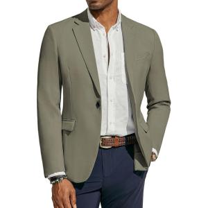 PJ PAUL JONES Men’s Lightweight Sport Coat Casual One Button Blazer Breathable Sportcoat(Khaki)