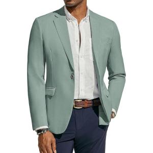 PJ PAUL JONES Men’s Lightweight Sport Coat Casual One Button Blazer Breathable Sportcoat(Light Green)