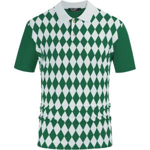 PJ PAUL JONES Mens Polo Shirt Short Sleeve Performance Golf Polo Shirts Daily CasualWear(Green)