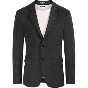 PJ Paul Jones Men’s Herringbone Blazer Jacket Lightweight Casual Knit Sport Coat(Grid-grey)