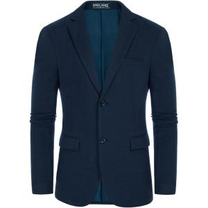 PJ Paul Jones Men’s Herringbone Blazer Jacket Lightweight Casual Knit Sport Coat(Light Navy)
