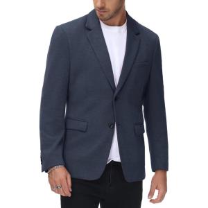 PJ Paul Jones Men’s Herringbone Blazer Jacket Lightweight Casual Knit Sport Coat(Navy)