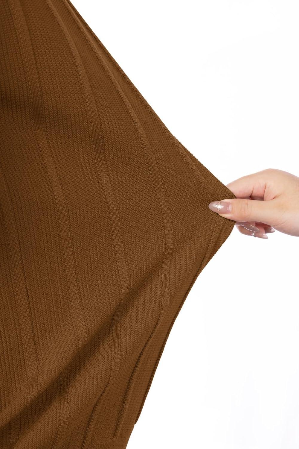 imagePJ PAUL JONES Men TShirts Crewneck Tee Shirt Ribbed Knit Tee Short Sleeve Texture T ShirtBrown