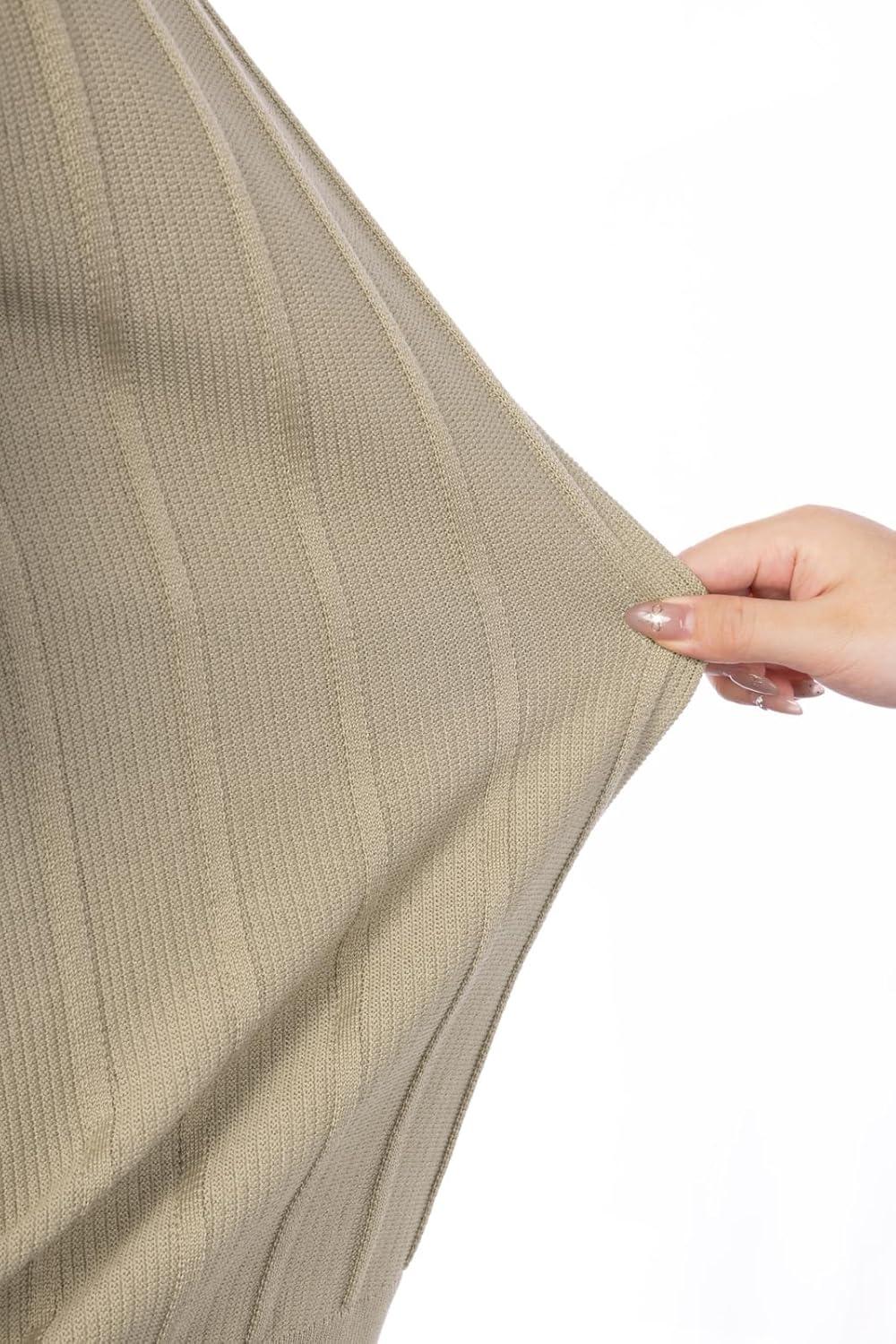 imagePJ PAUL JONES Men TShirts Crewneck Tee Shirt Ribbed Knit Tee Short Sleeve Texture T ShirtLight Khaki