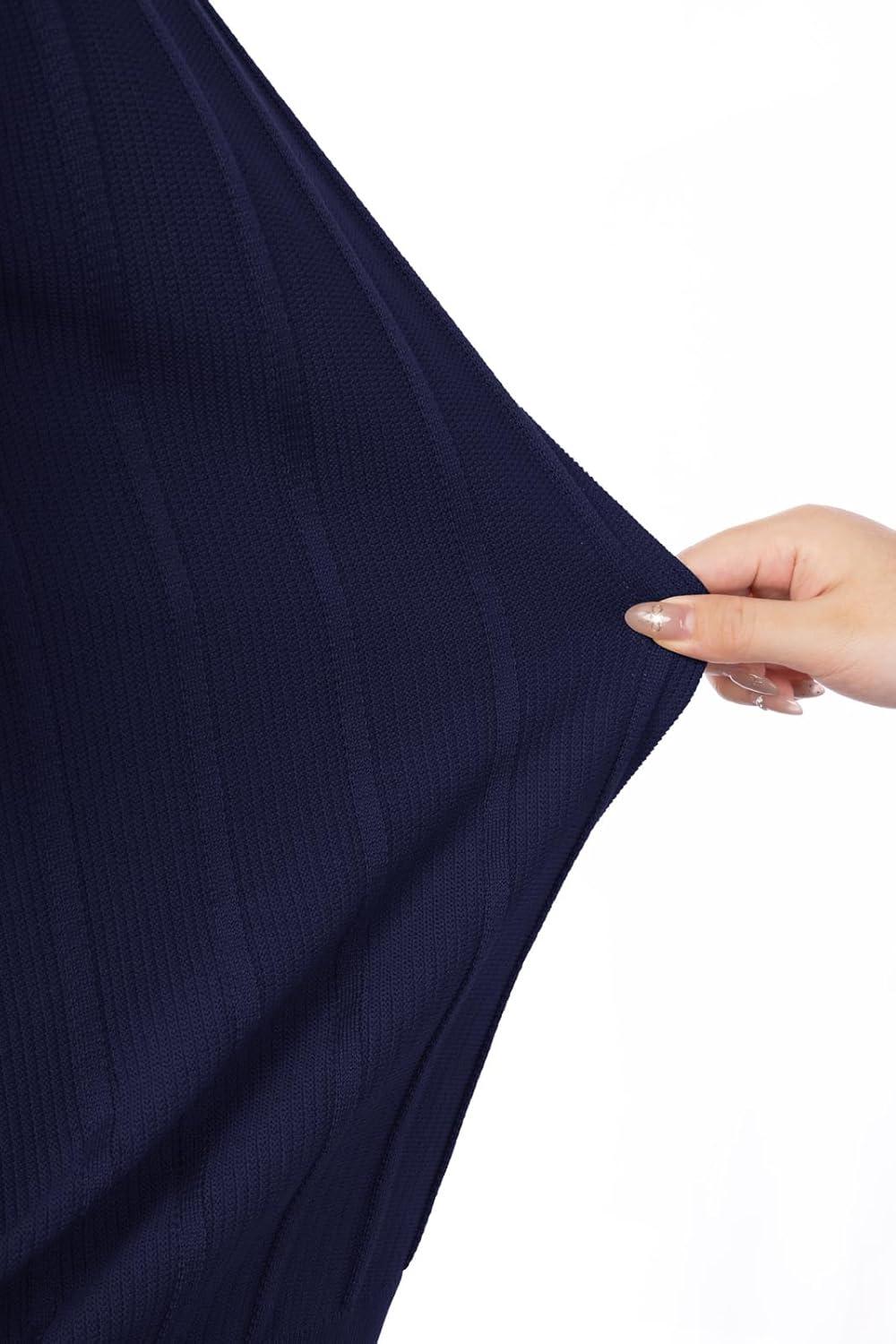 imagePJ PAUL JONES Men TShirts Crewneck Tee Shirt Ribbed Knit Tee Short Sleeve Texture T ShirtNavy Blue