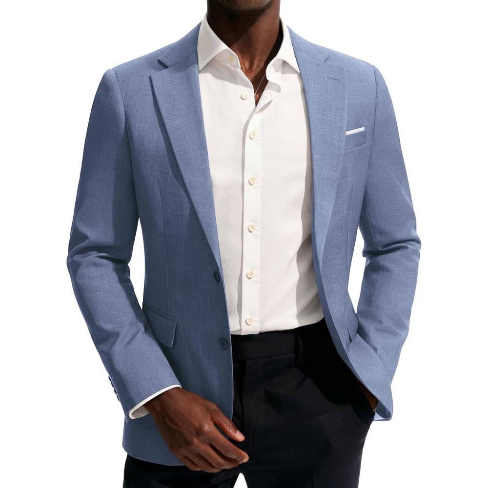 imagePJ PAUL JONES Mens Blazer Classic Lightweight Sports Coat Casual Sport Suit JacketsBlue