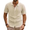 imagePJ PAUL JONES Mens Polo Shirts Casual Textured Knittd Shirts Lightweight Breathable Polo ShirtApricot