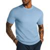 imagePJ PAUL JONES Mens TShirts Short Sleeve Crewneck Knit TShirt Casual Lightweight Solid Knitted TeesLight Blue