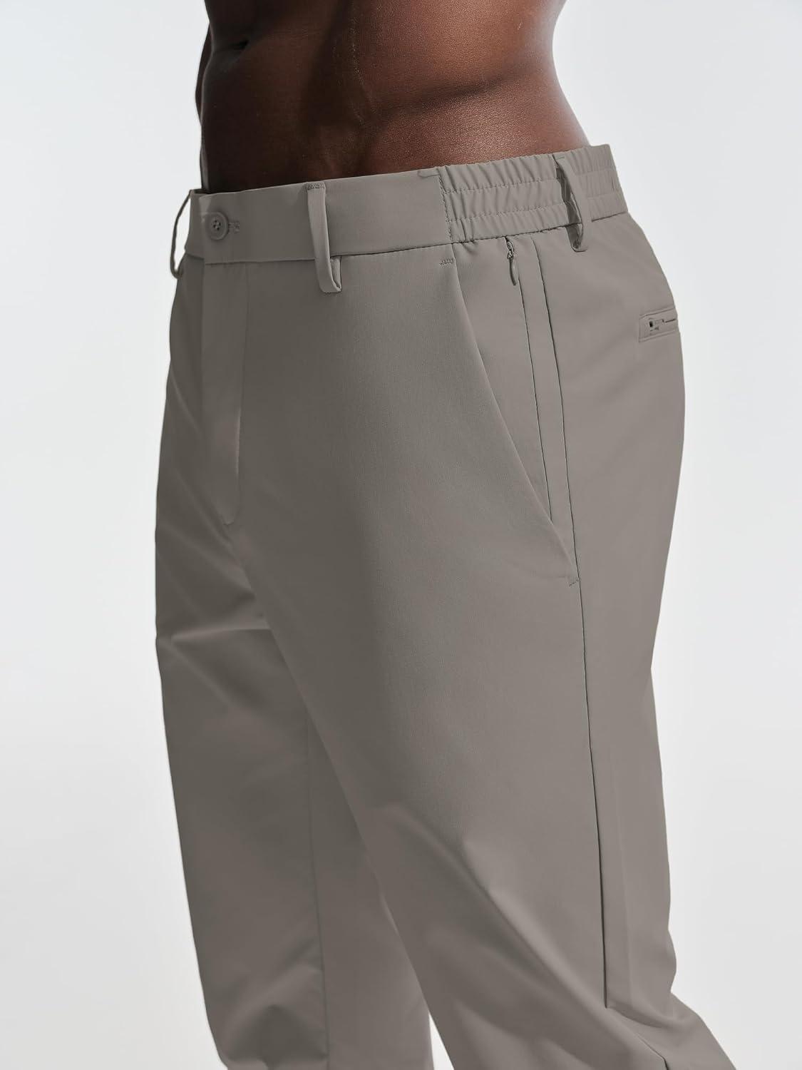 imagePJ PAULl Jones Mens Golf Pants Stretch Tapered Wrinkle Free Pants Casual Lightweight Trousers with 5 PocketsDark Gray
