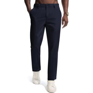 PJ PAUL JONES Men’s Golf Pants Casual Stretch Slim Fit Tapered Dress Pants Lightweight Wrinkle Free Trousers(Dark Blue)