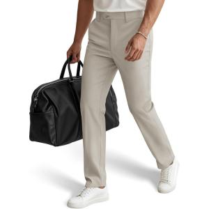 PJ PAUL JONES Mens Golf Pants Stretch Work Dress Pant Casual Classic Fit Lightweight Slacks Trousers with 5 Pockets(Beige Extended Waist)