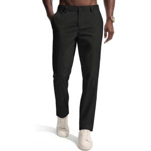 PJ PAULl Jones Mens Golf Pants Stretch Tapered Wrinkle Free Pants Casual Lightweight Trousers with 5 Pockets(Black)