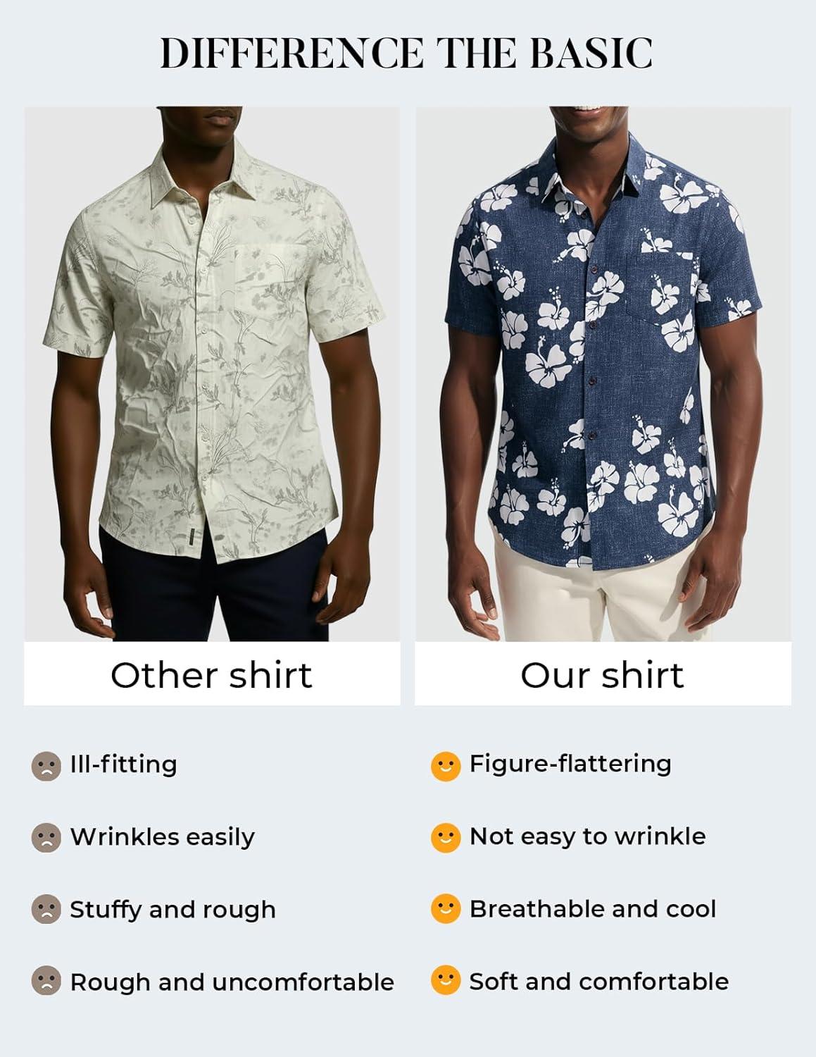 imagePJ PAUL JONES Mens Hawaiian Shirt Short Sleeve Button Down Shirts Tropical Floral Summer Beach Vacation Shirts Regular FitSage Green White Flower