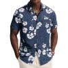 Navy Blue - White Flower