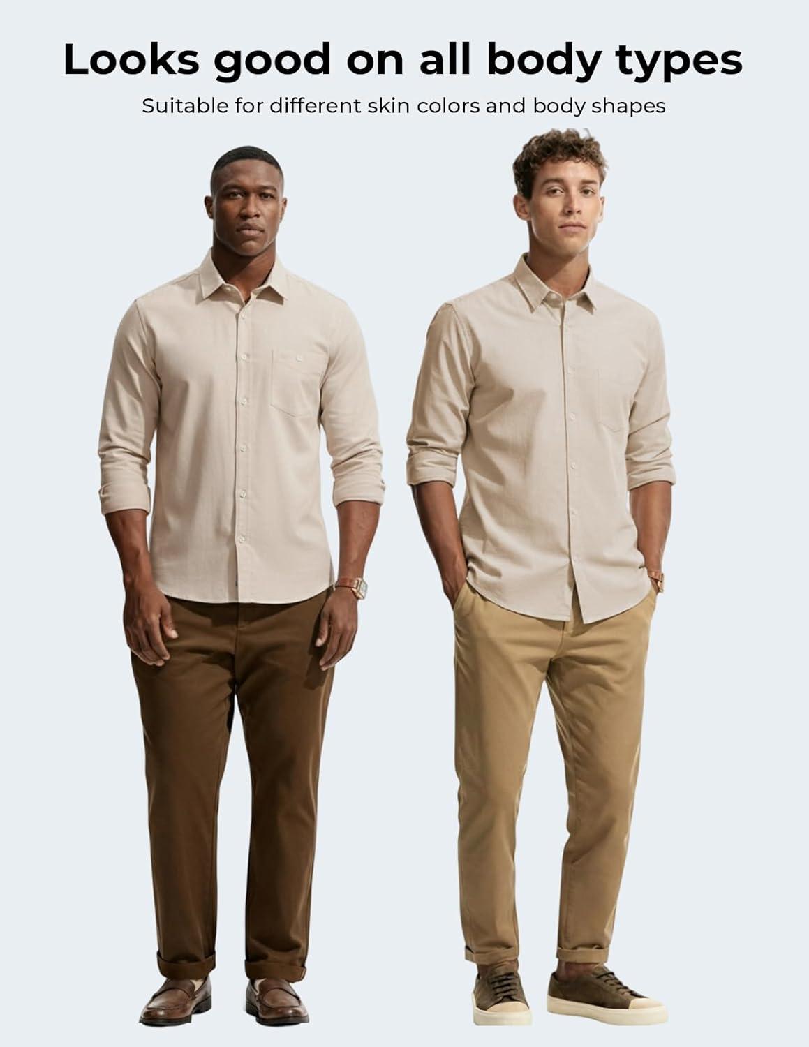 imagePJ PAUL JONES Mens Casual Button Down Shirts Long Sleeve Linen Beach Wedding Shirt Summer Vacation Shirt for MenNavy