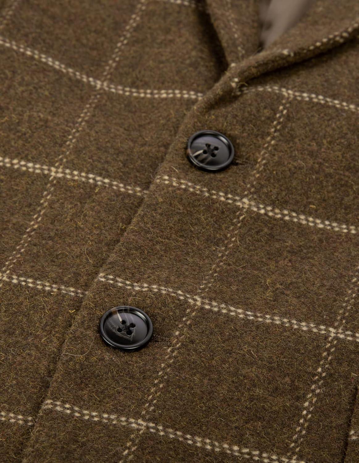imagePJ PAUL JONES Mens Herringbone Tweed Blazer British Wool Blend Sport Coat JacketCoffeplaid