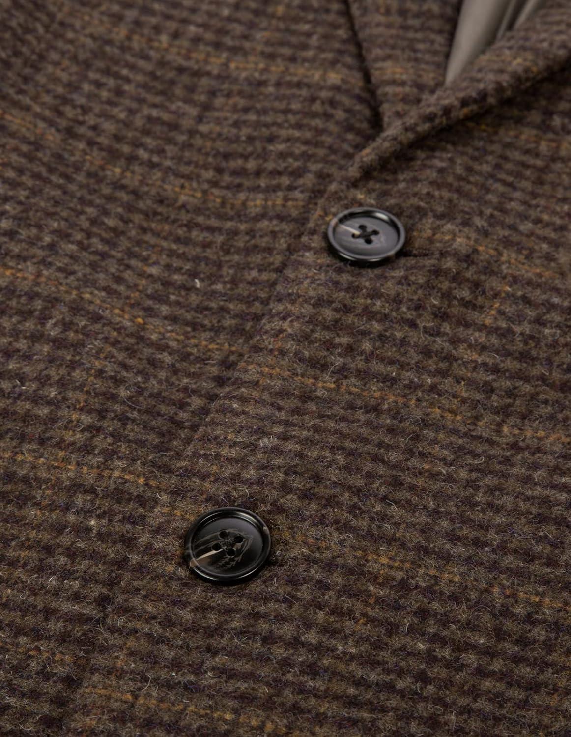 imagePJ PAUL JONES Mens Herringbone Tweed Blazer British Wool Blend Sport Coat JacketWine Red