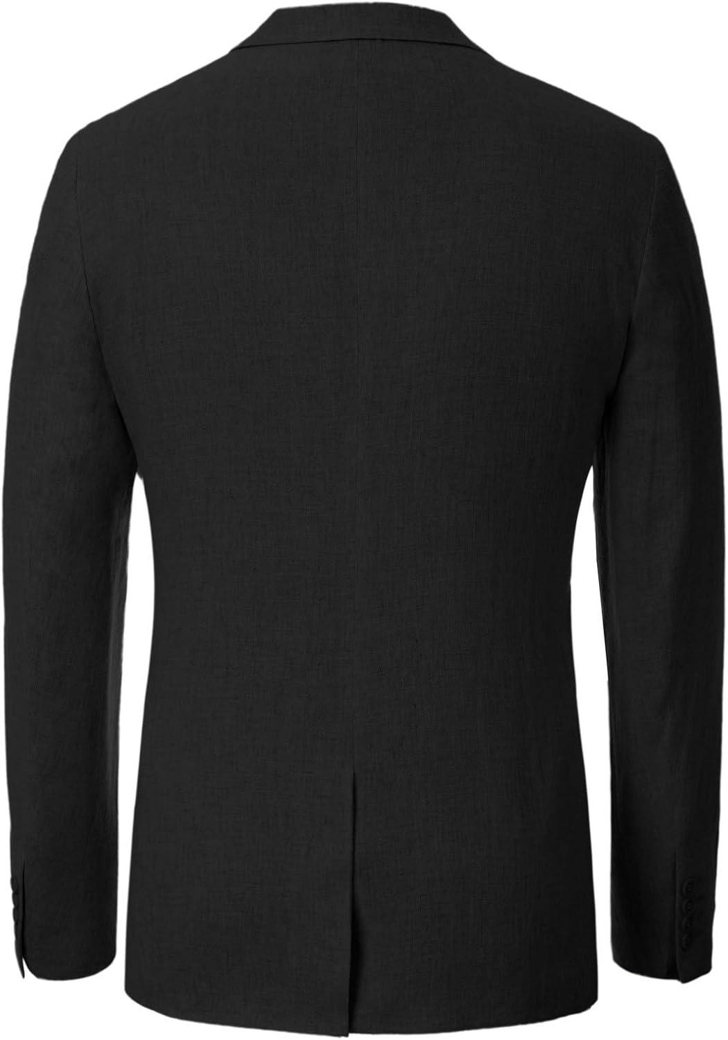 imagePJ PAUL JONES Mens Slim Fit Lightweight Linen Jacket Tailored Blazer Sport CoatBlack