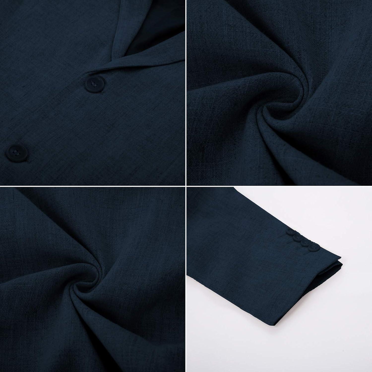 imagePJ PAUL JONES Mens Slim Fit Lightweight Linen Jacket Tailored Blazer Sport CoatNavy