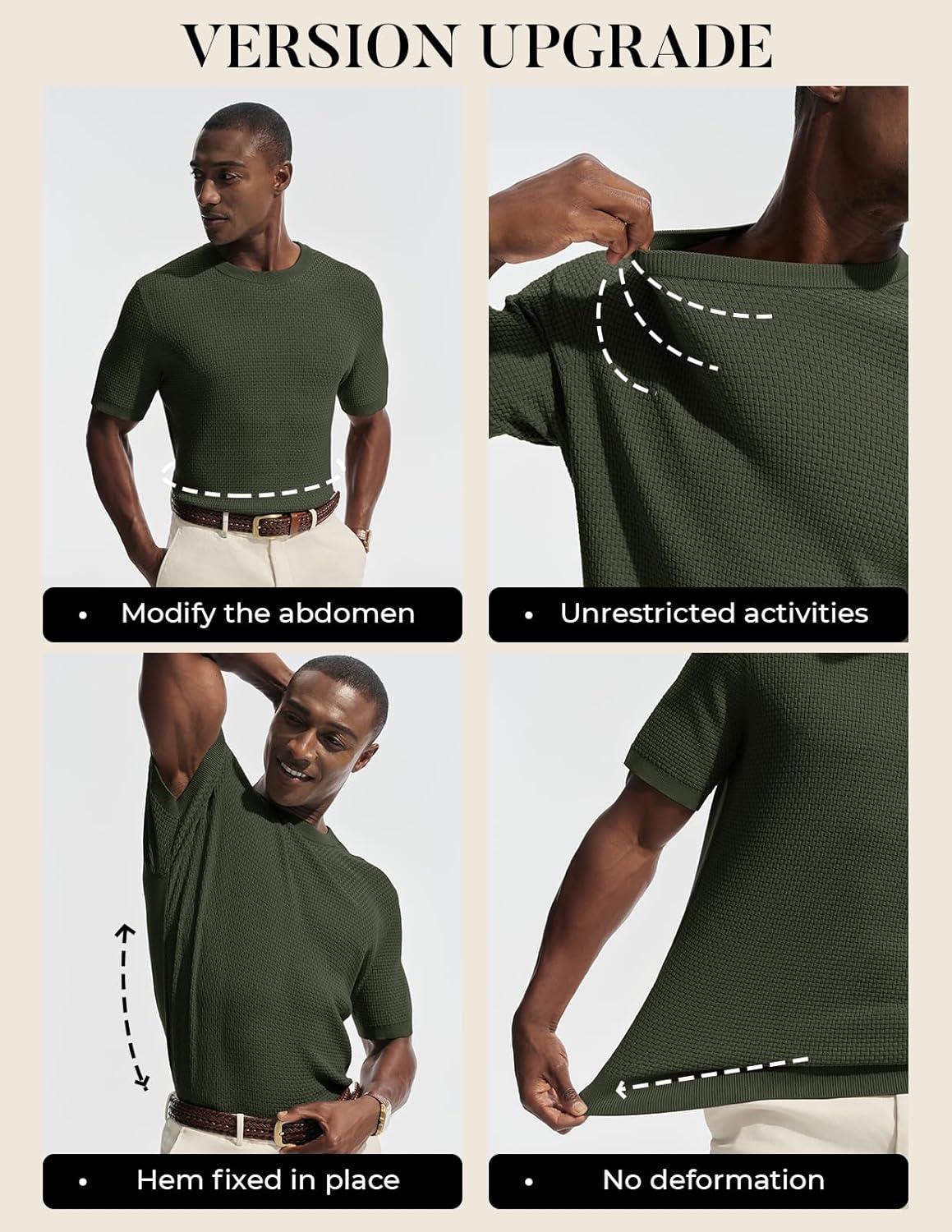 imagePJ PAUL JONES Mens TShirts Casual Short Sleeve Crewneck Knit Tee ShirtsArmy Green