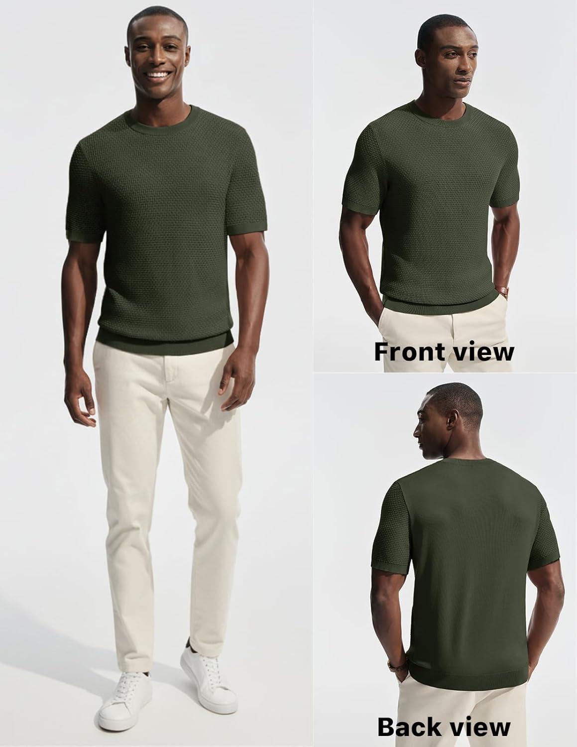 imagePJ PAUL JONES Mens TShirts Casual Short Sleeve Crewneck Knit Tee ShirtsArmy Green