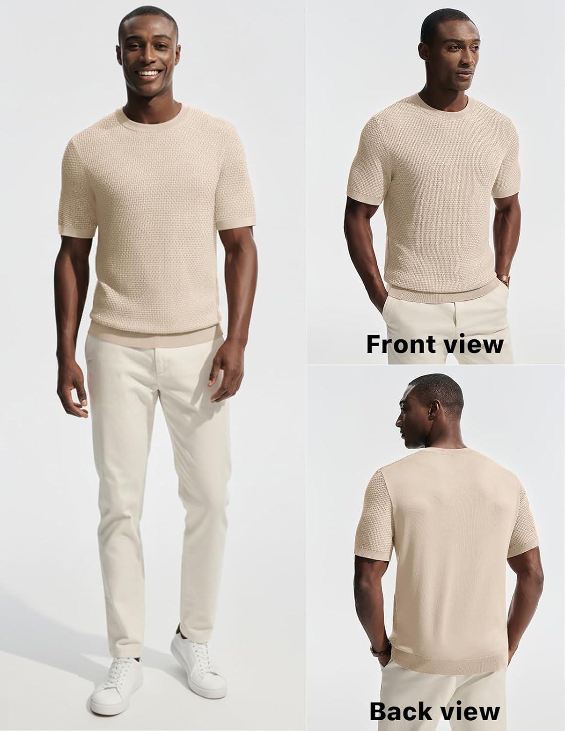 imagePJ PAUL JONES Mens TShirts Casual Short Sleeve Crewneck Knit Tee ShirtsBeige