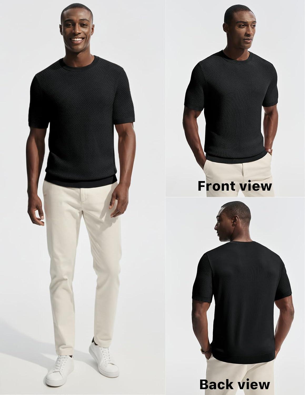 imagePJ PAUL JONES Mens TShirts Casual Short Sleeve Crewneck Knit Tee ShirtsBlack