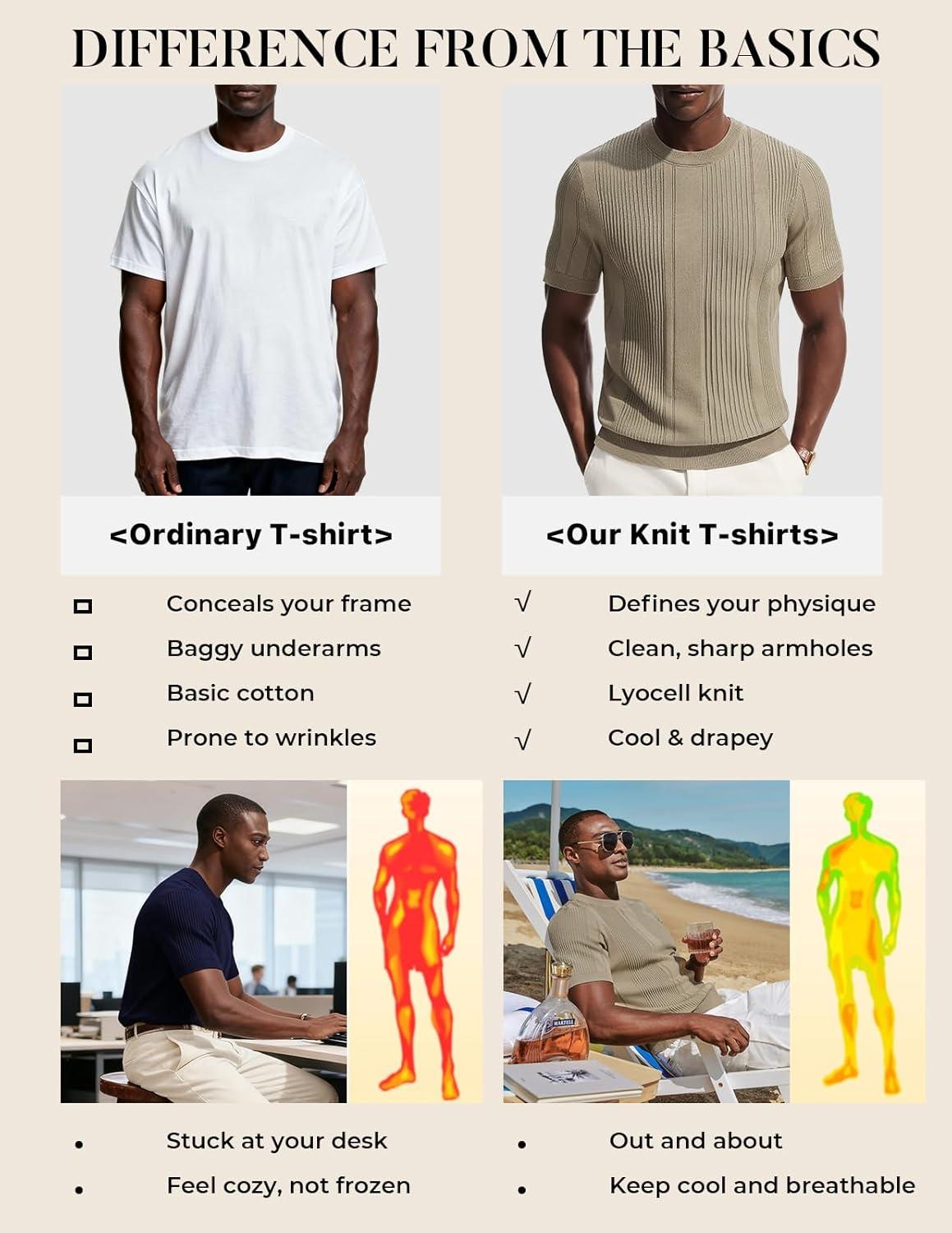 imagePJ PAUL JONES Mens TShirts Knit Tee Shirt Textured Crewneck Tee Short Sleeves T ShirtBlack
