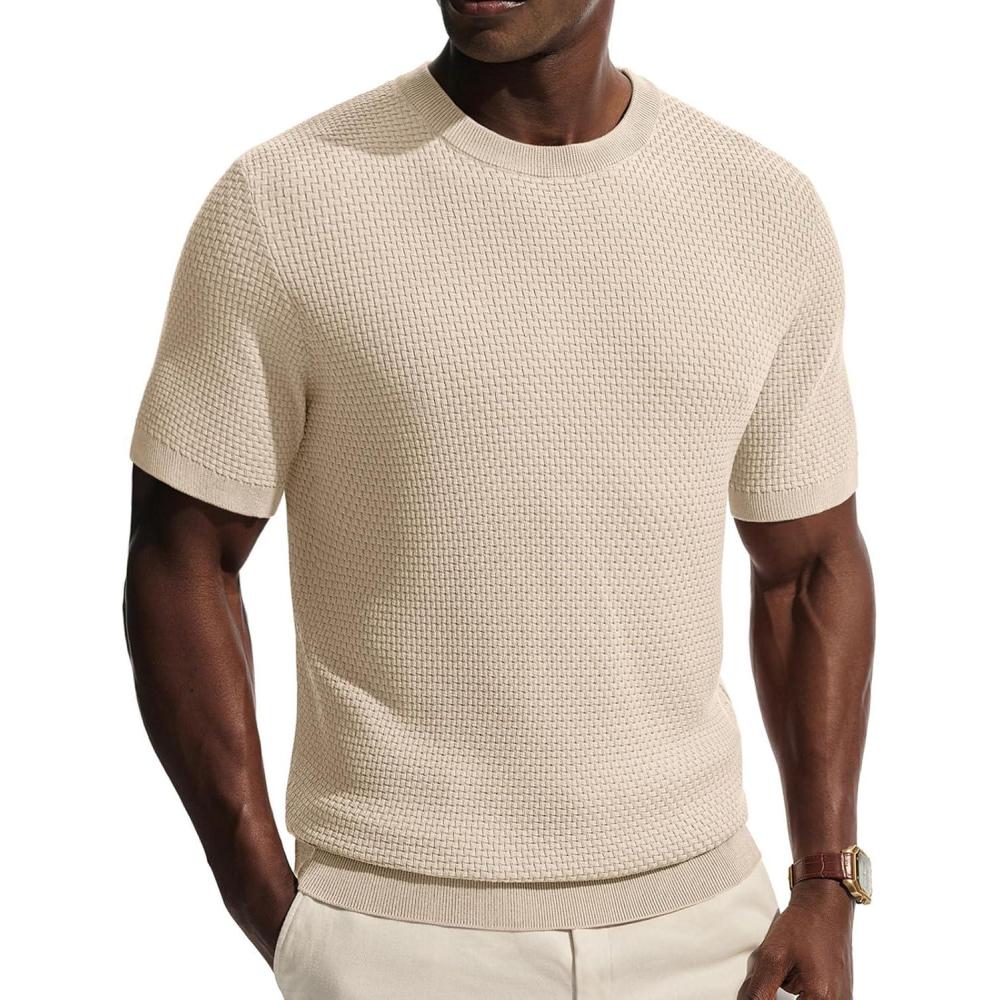 imagePJ PAUL JONES Mens TShirts Casual Short Sleeve Crewneck Knit Tee ShirtsBeige